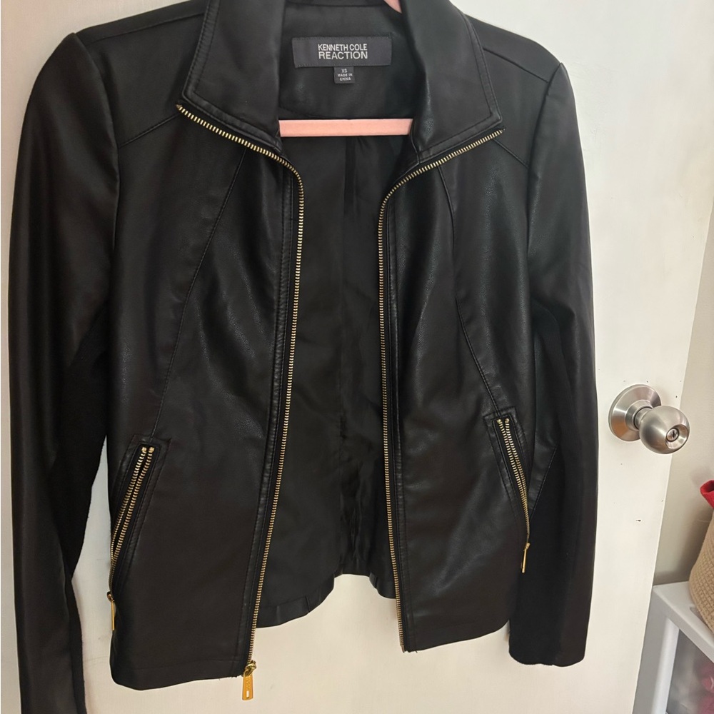 Kenneth Cole Reaction Women's Black Leather Jacket